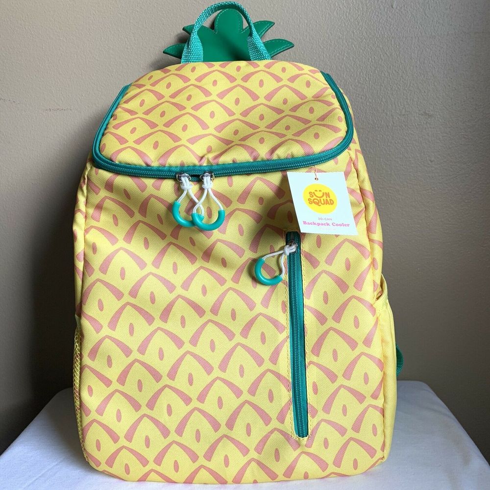 Sun Squad Pineapple Backpack Tote Bag Insulated
